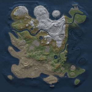 Thumbnail Rust Map: Procedural Map, Size: 3500, Seed: 3486480, 14 Monuments