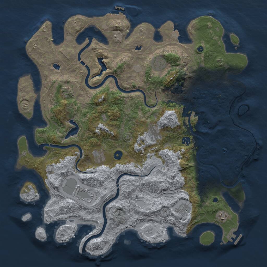 Rust Map: Procedural Map, Size: 4500, Seed: 1632999945, 15 Monuments