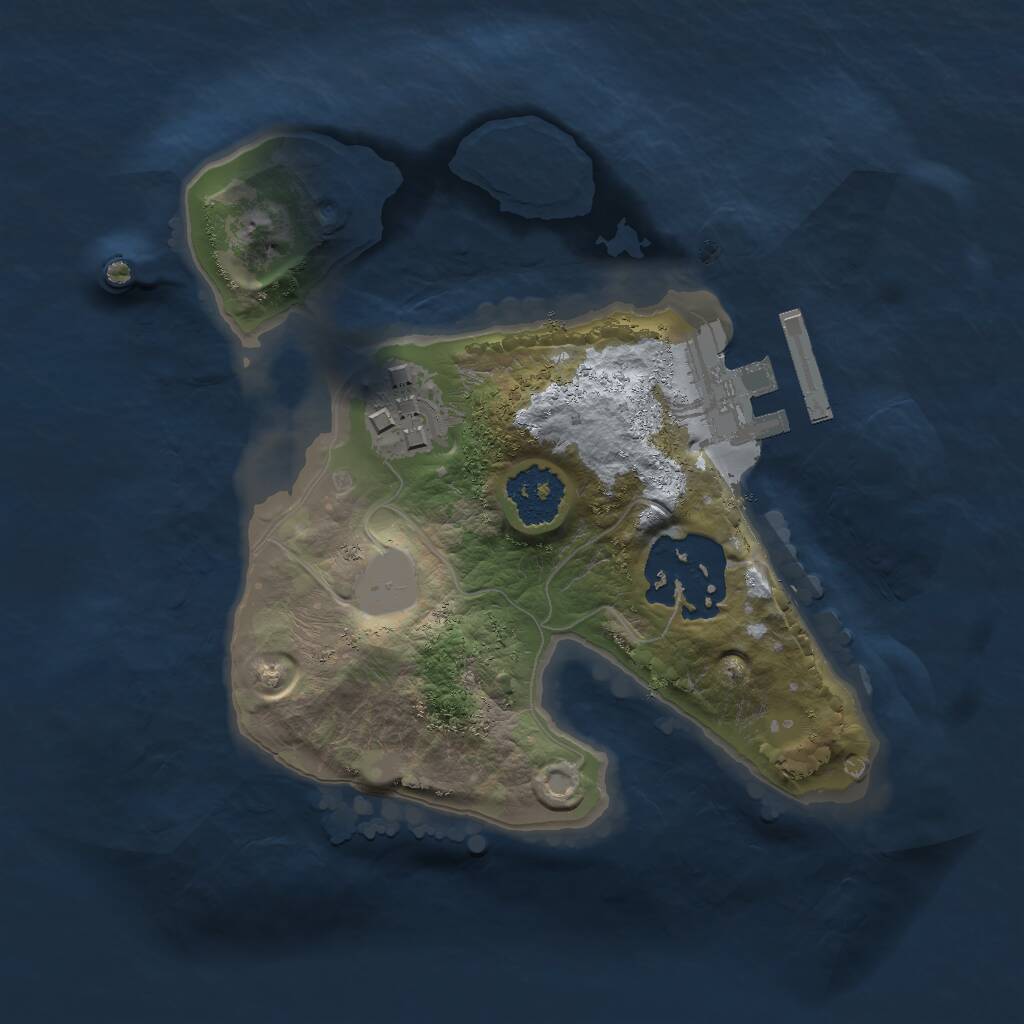 Rust Map: Procedural Map, Size: 1800, Seed: 54333, 4 Monuments