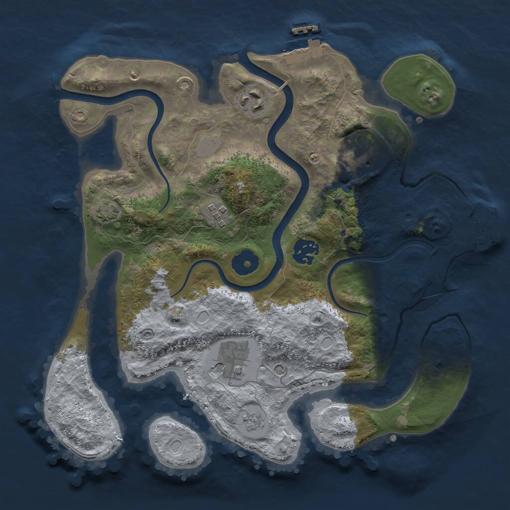 Rust Map: Procedural Map, Size: 3000, Seed: 694128302, 11 Monuments