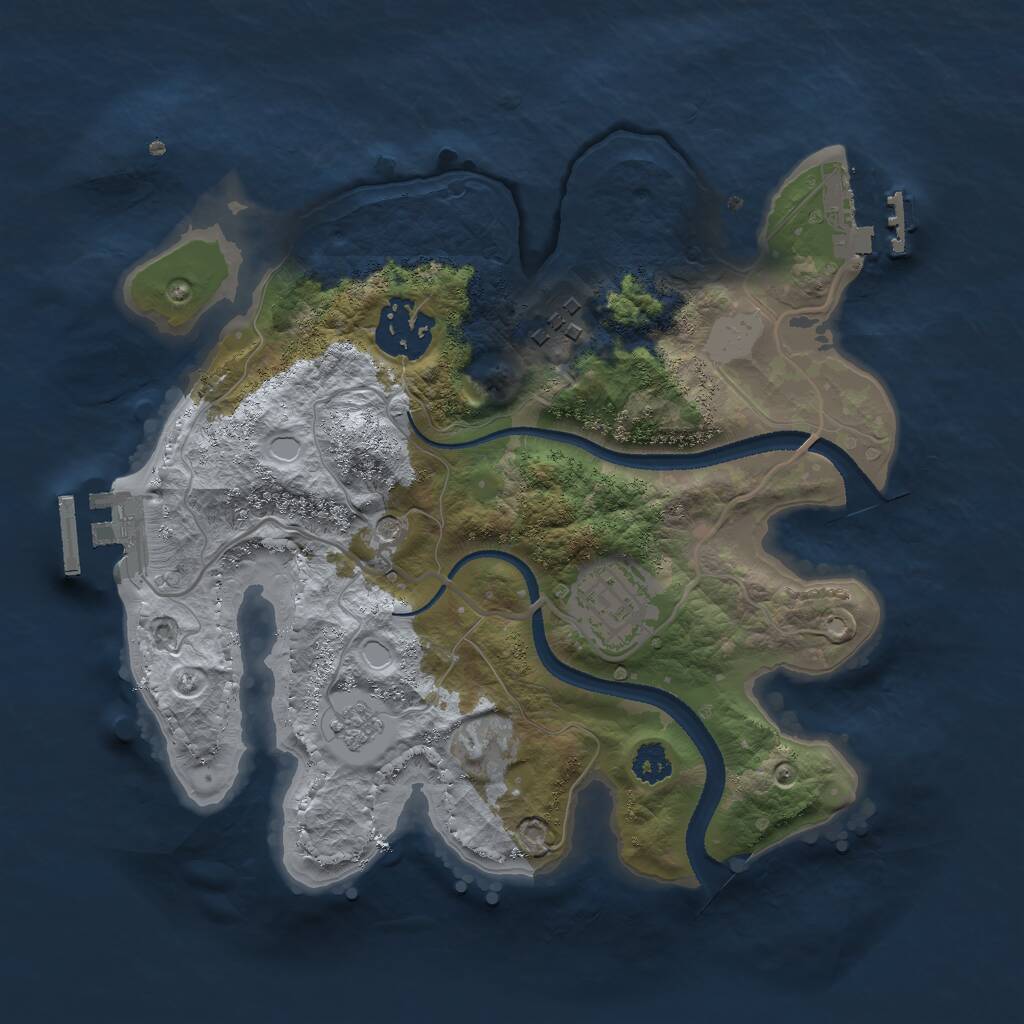 Rust Map: Procedural Map, Size: 2600, Seed: 21211, 8 Monuments