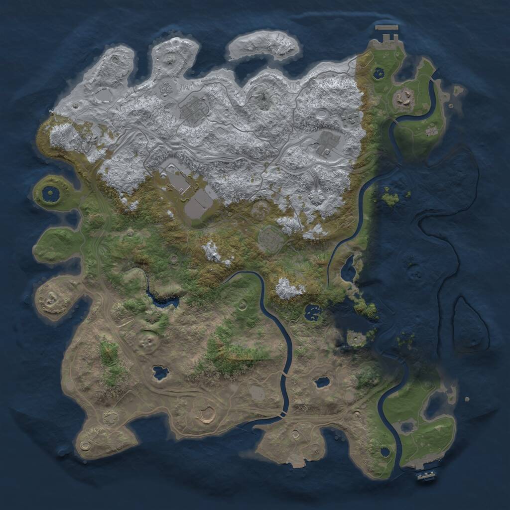 Rust Map: Procedural Map, Size: 4500, Seed: 3216455, 16 Monuments