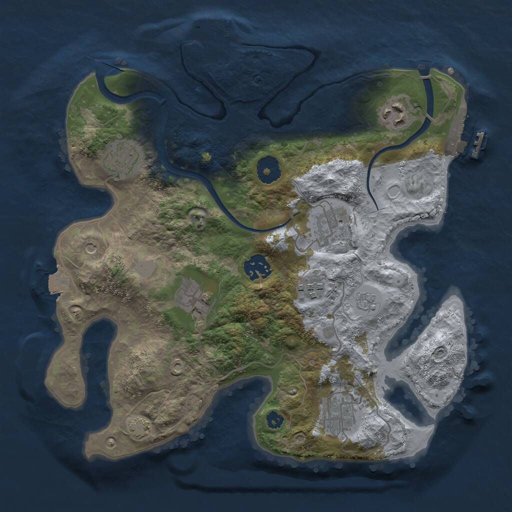 Rust Map: Procedural Map, Size: 3000, Seed: 179779683, 13 Monuments