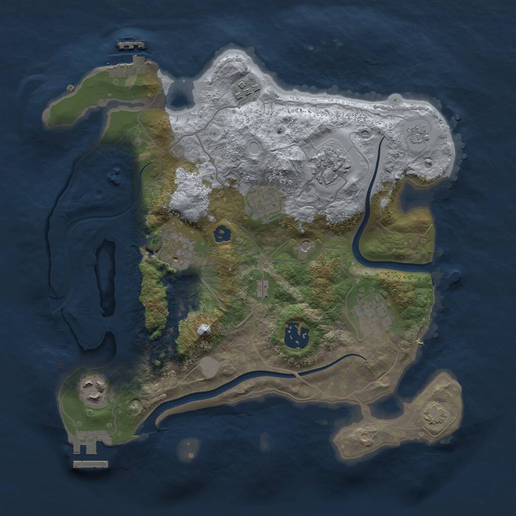 Rust Map: Procedural Map, Size: 3000, Seed: 588044269, 13 Monuments