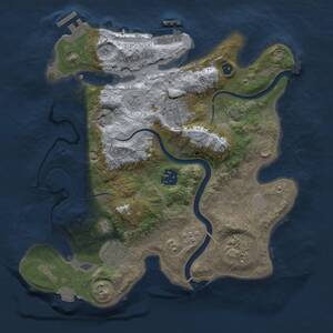 Thumbnail Rust Map: Procedural Map, Size: 3000, Seed: 2192, 11 Monuments
