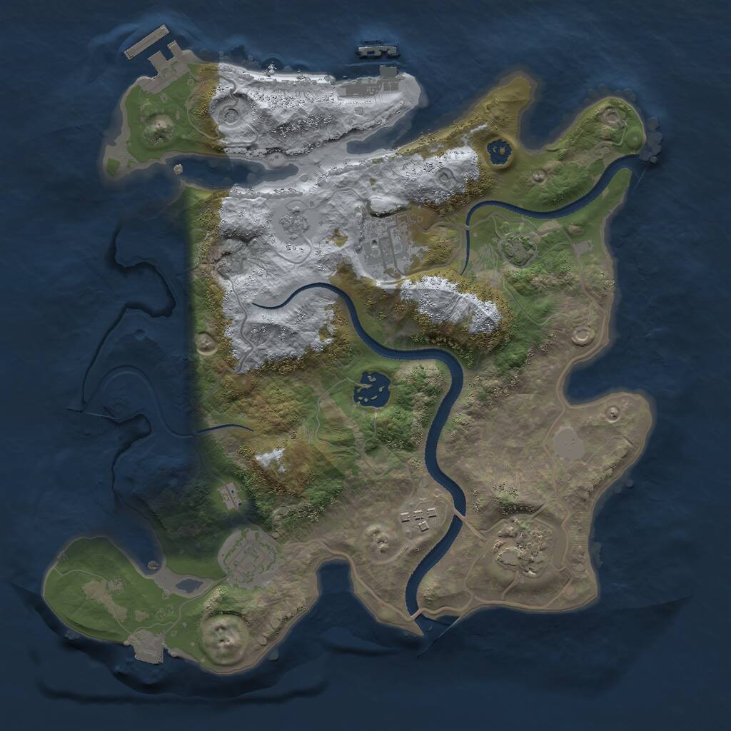 Rust Map: Procedural Map, Size: 3000, Seed: 2192, 11 Monuments