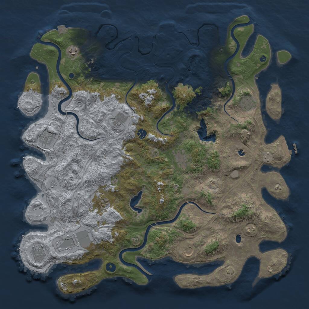 Rust Map: Procedural Map, Size: 4800, Seed: 2010815322, 17 Monuments