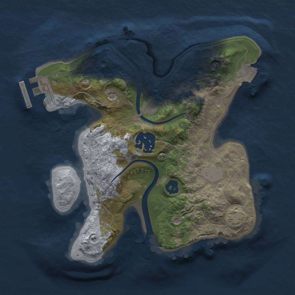 Rust Map: Procedural Map, Size: 2150, Seed: 17777, 5 Monuments