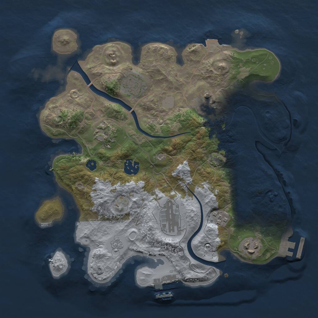 Rust Map: Procedural Map, Size: 3000, Seed: 457789413, 13 Monuments