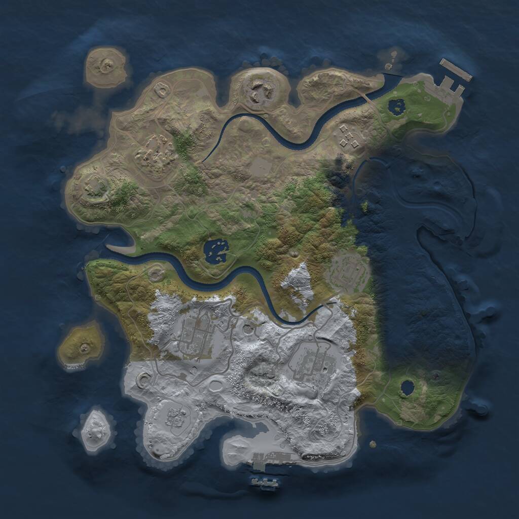 Rust Map: Procedural Map, Size: 3000, Seed: 457789413, 13 Monuments