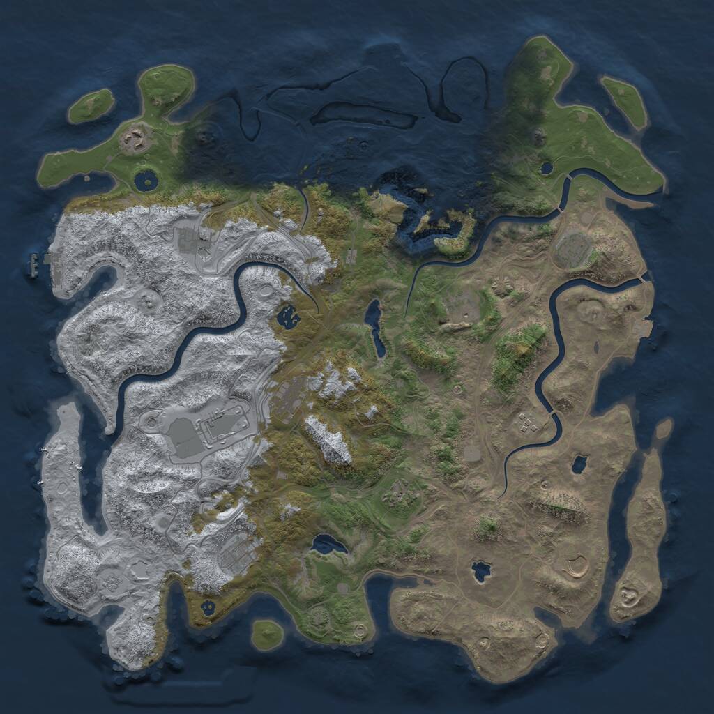 Rust Map: Procedural Map, Size: 4800, Seed: 1198262374, 17 Monuments
