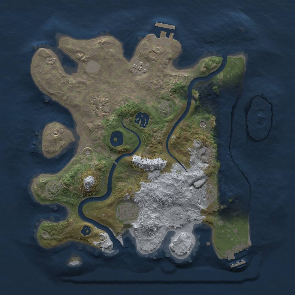 Rust Map: Procedural Map, Size: 3000, Seed: 922444499, 11 Monuments