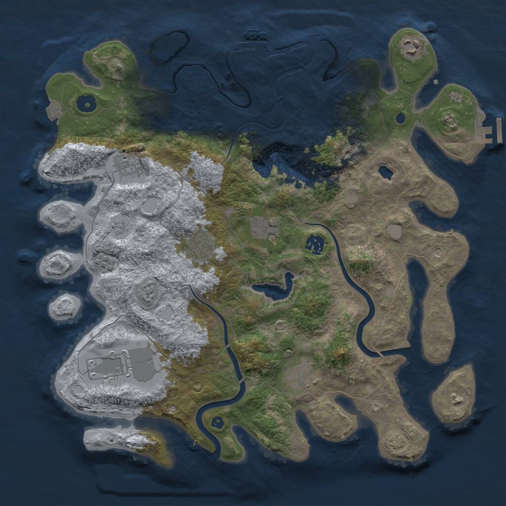 Rust Map: Procedural Map, Size: 4000, Seed: 145231, 14 Monuments