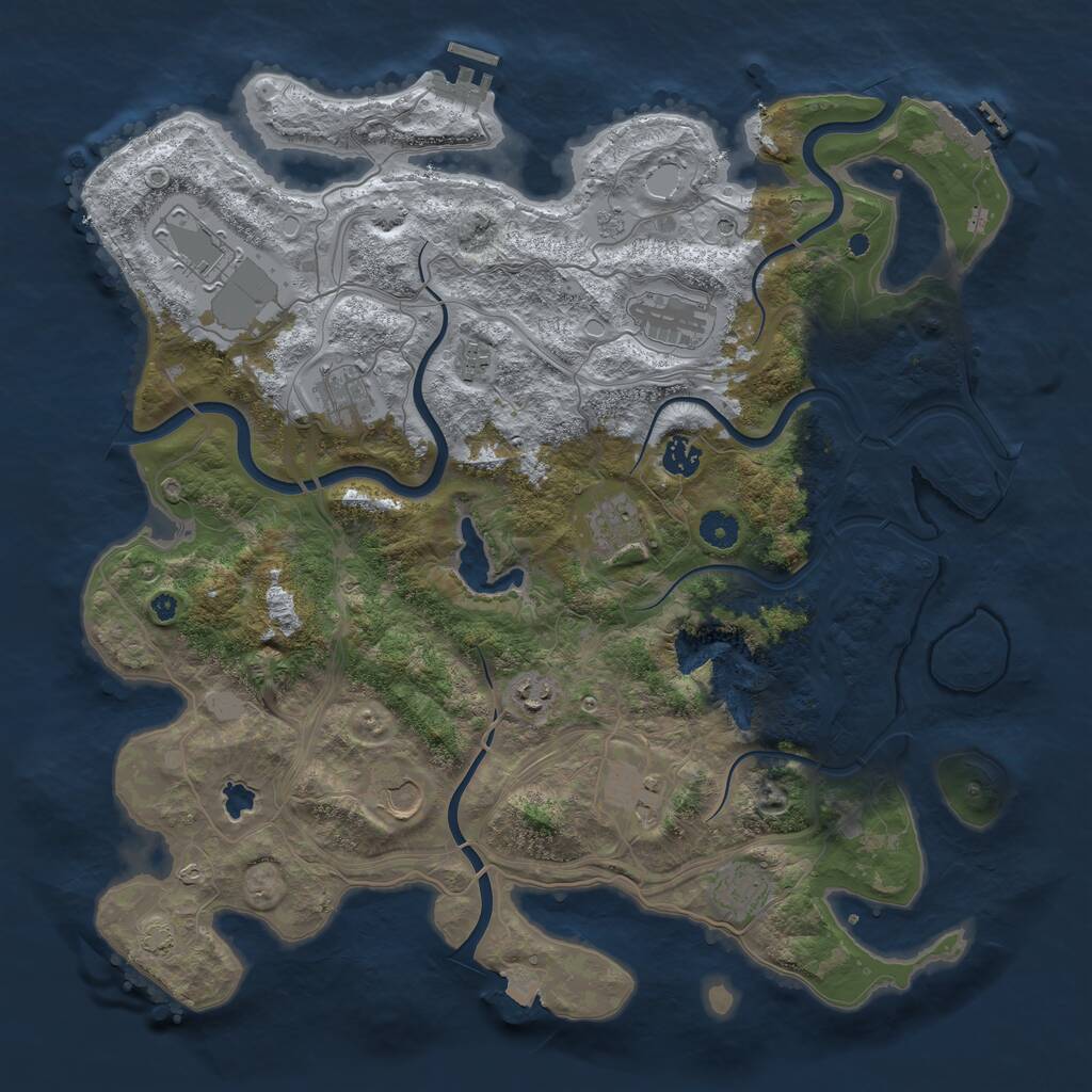 Rust Map: Procedural Map, Size: 4250, Seed: 623895261, 16 Monuments
