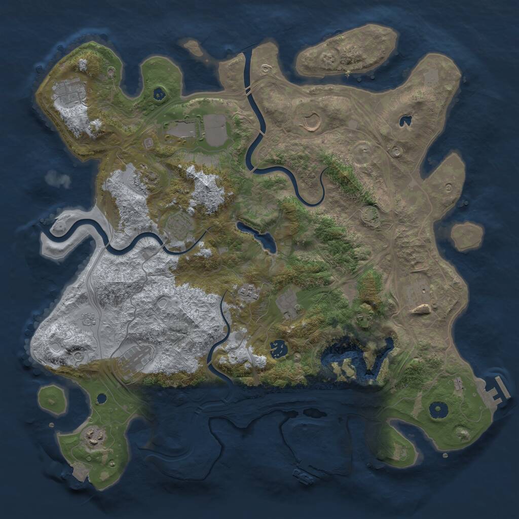Rust Map: Procedural Map, Size: 4250, Seed: 872659856, 17 Monuments
