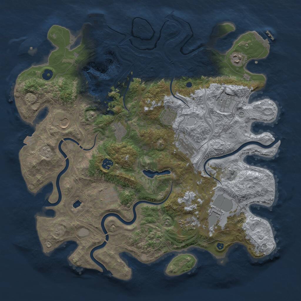 Rust Map: Procedural Map, Size: 4250, Seed: 9781, 17 Monuments