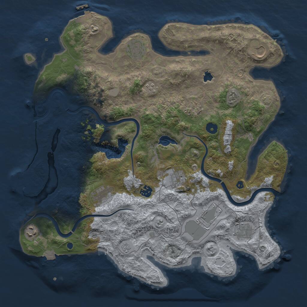 Rust Map: Procedural Map, Size: 4000, Seed: 31813, 16 Monuments