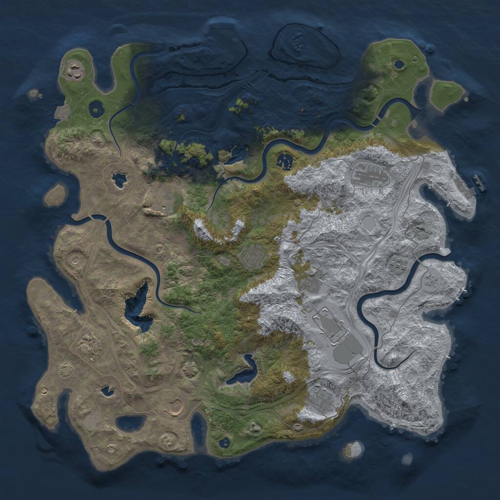 Rust Map: Procedural Map, Size: 4500, Seed: 1748265, 17 Monuments