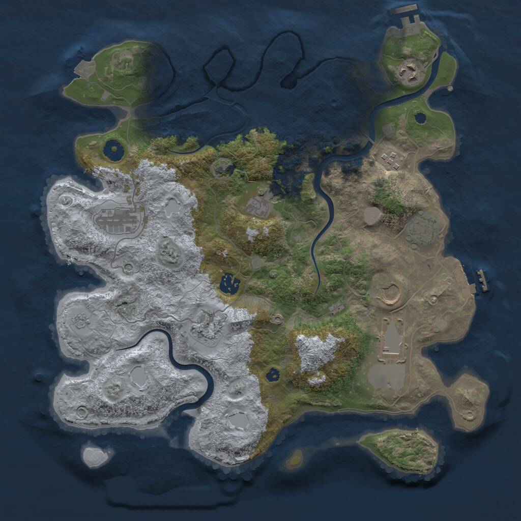 Rust Map: Procedural Map, Size: 3800, Seed: 202777982, 15 Monuments