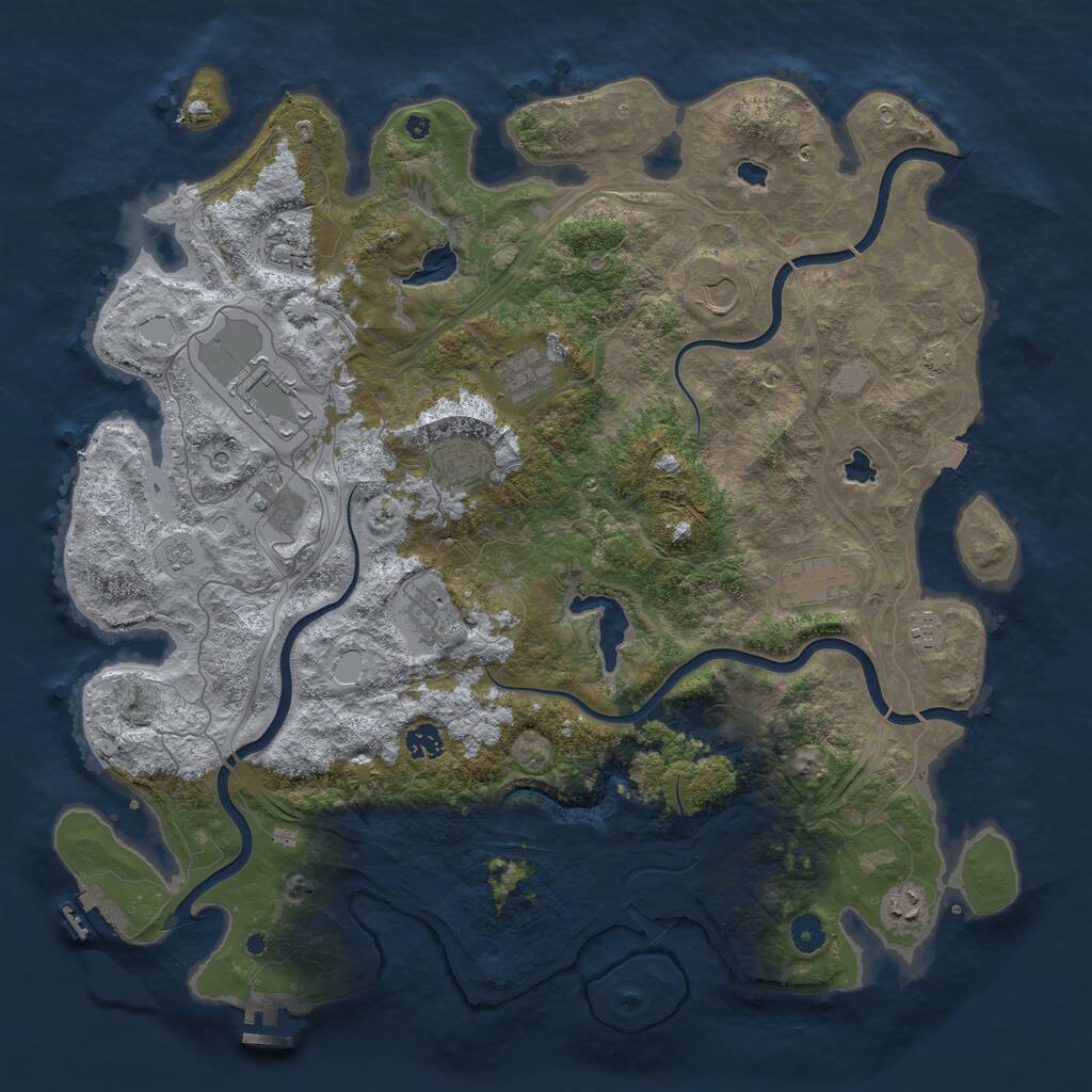 Rust Map: Procedural Map, Size: 4500, Seed: 5783654, 17 Monuments