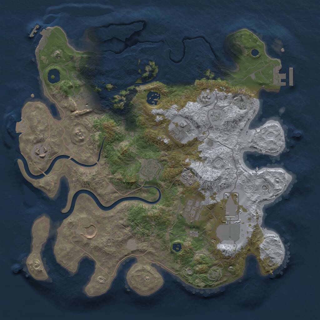 Rust Map: Procedural Map, Size: 3500, Seed: 8450348, 15 Monuments
