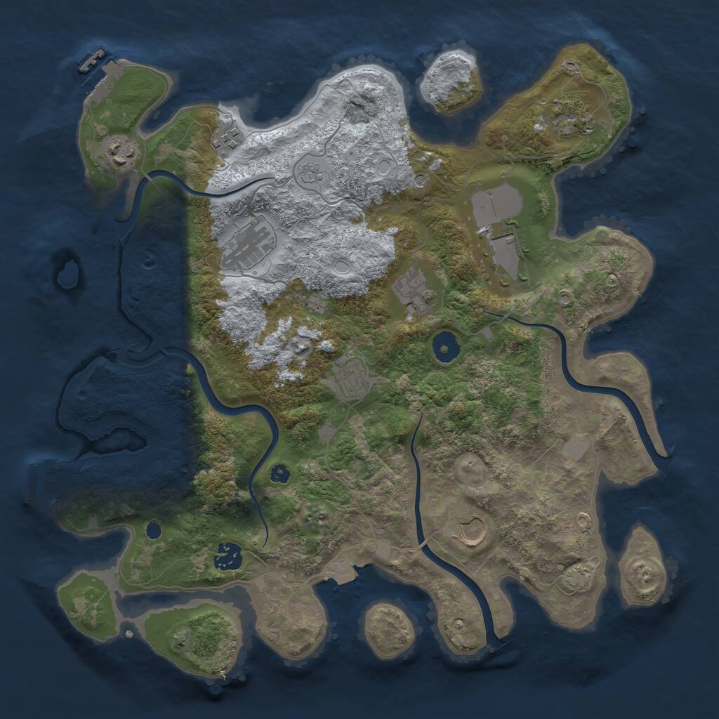Rust Map: Procedural Map, Size: 3750, Seed: 863613656, 15 Monuments