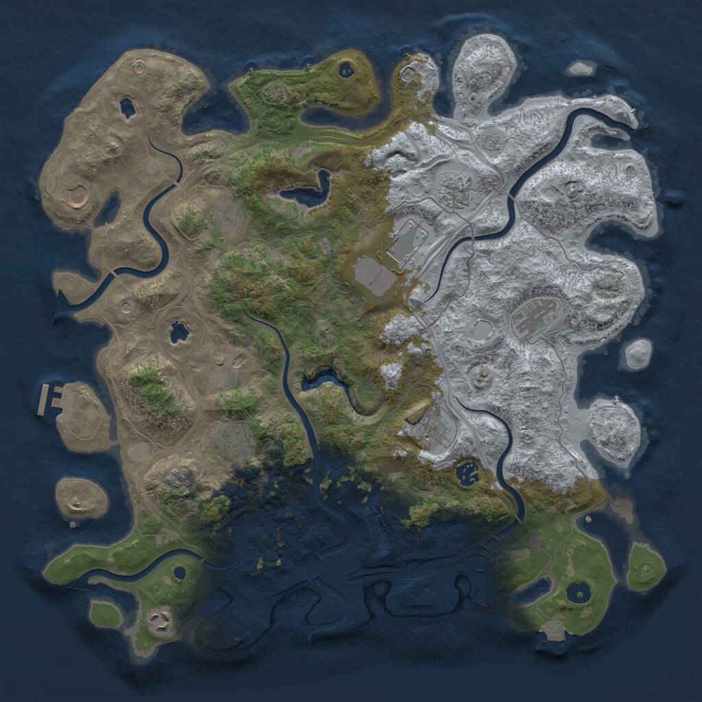 Rust Map: Procedural Map, Size: 4500, Seed: 400030795, 16 Monuments