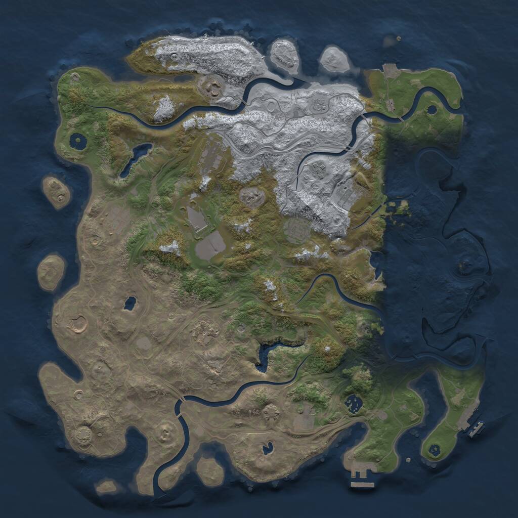 Rust Map: Procedural Map, Size: 4500, Seed: 1286292115, 17 Monuments