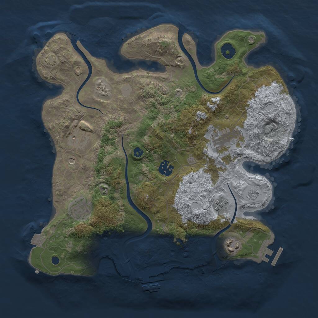 Rust Map: Procedural Map, Size: 3250, Seed: 619627429, 12 Monuments