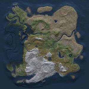 Thumbnail Rust Map: Procedural Map, Size: 4000, Seed: 83268486, 16 Monuments