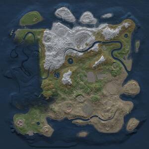 Thumbnail Rust Map: Procedural Map, Size: 3700, Seed: 1929656941, 14 Monuments