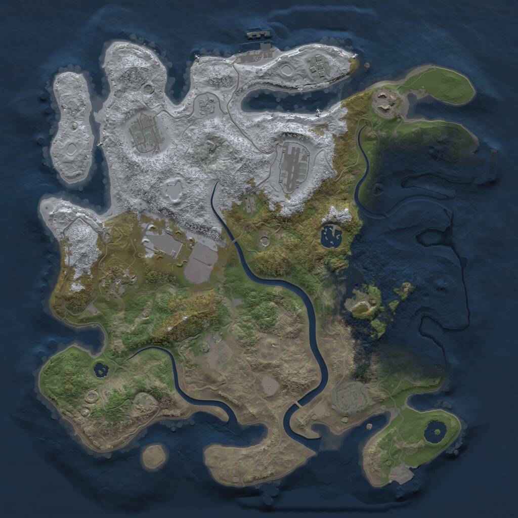 Rust Map: Procedural Map, Size: 3500, Seed: 1918672517, 16 Monuments