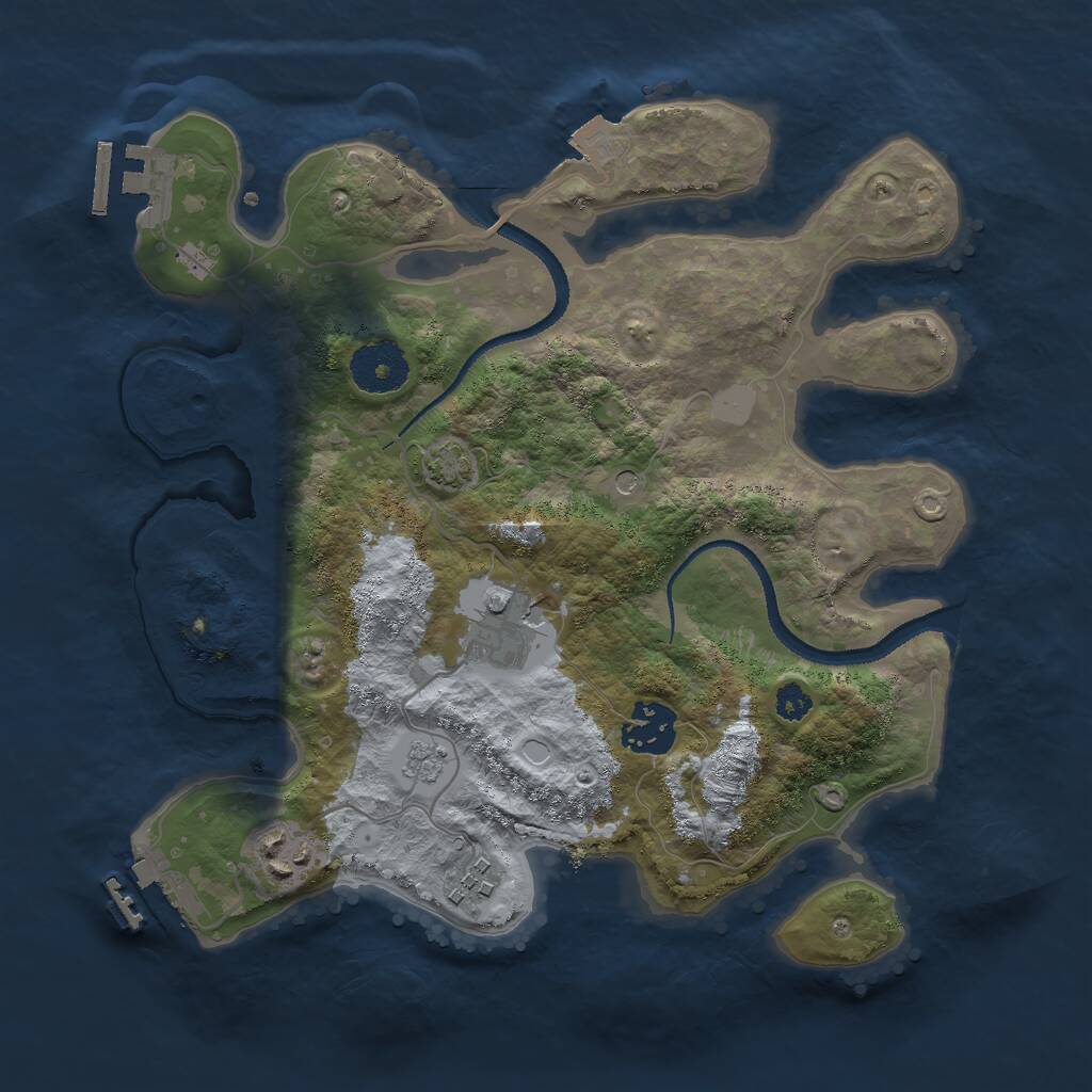 Rust Map: Procedural Map, Size: 3000, Seed: 204103637, 10 Monuments
