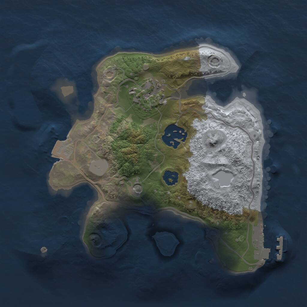 Rust Map: Procedural Map, Size: 2000, Seed: 1023931700, 5 Monuments