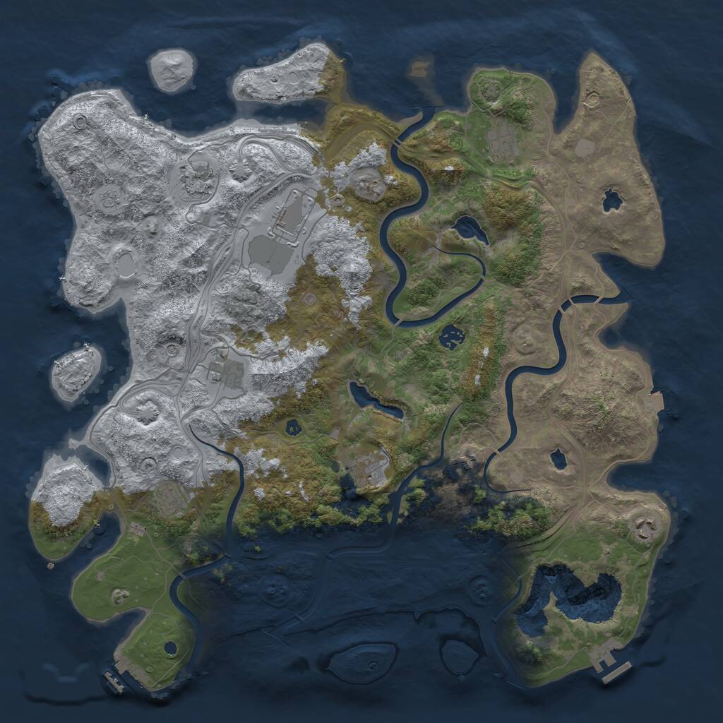 Rust Map: Procedural Map, Size: 4500, Seed: 12488, 15 Monuments