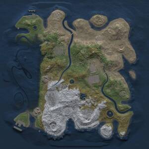 Thumbnail Rust Map: Procedural Map, Size: 3500, Seed: 522243149, 14 Monuments