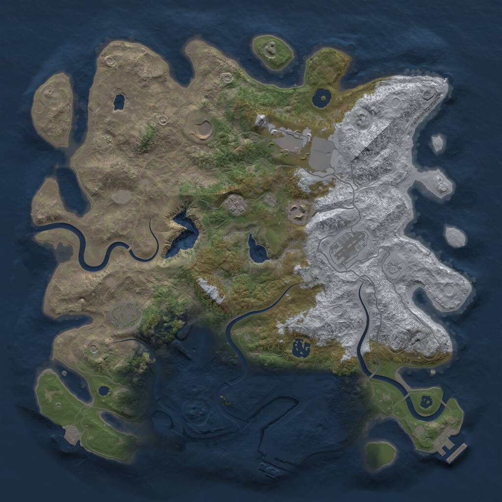 Rust Map: Procedural Map, Size: 4000, Seed: 51816350, 14 Monuments