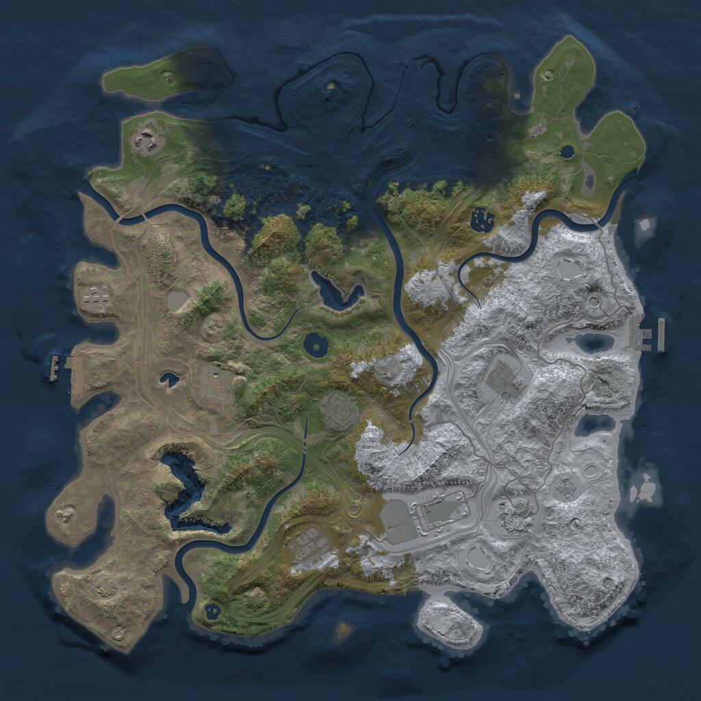Rust Map: Procedural Map, Size: 4250, Seed: 1939321869, 15 Monuments