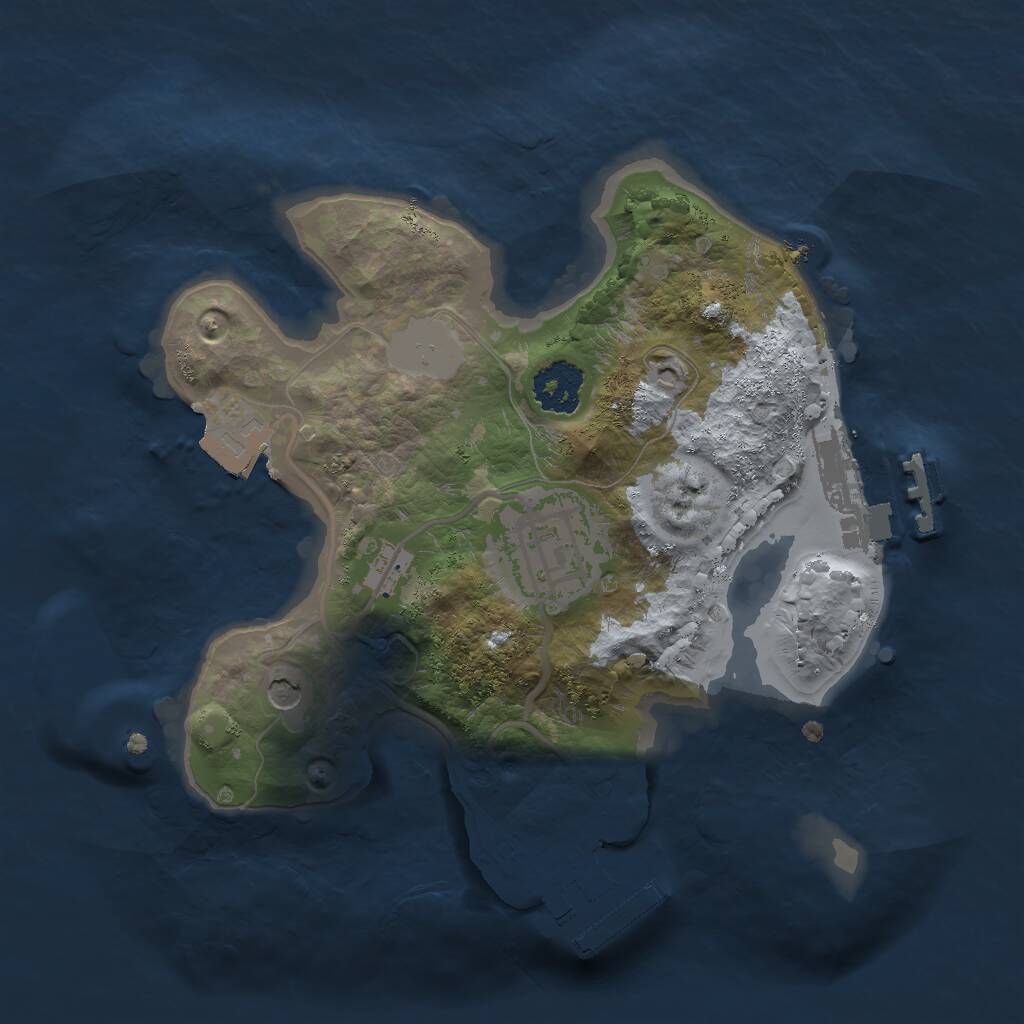 Rust Map: Procedural Map, Size: 2000, Seed: 764365, 5 Monuments