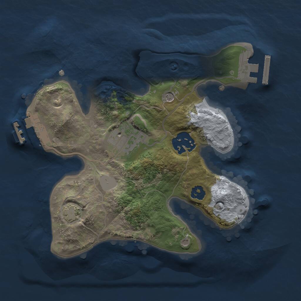 Rust Map: Procedural Map, Size: 2100, Seed: 9081, 7 Monuments