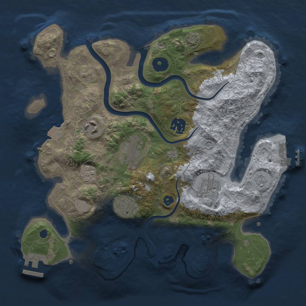 Rust Map: Procedural Map, Size: 3000, Seed: 53599116, 12 Monuments