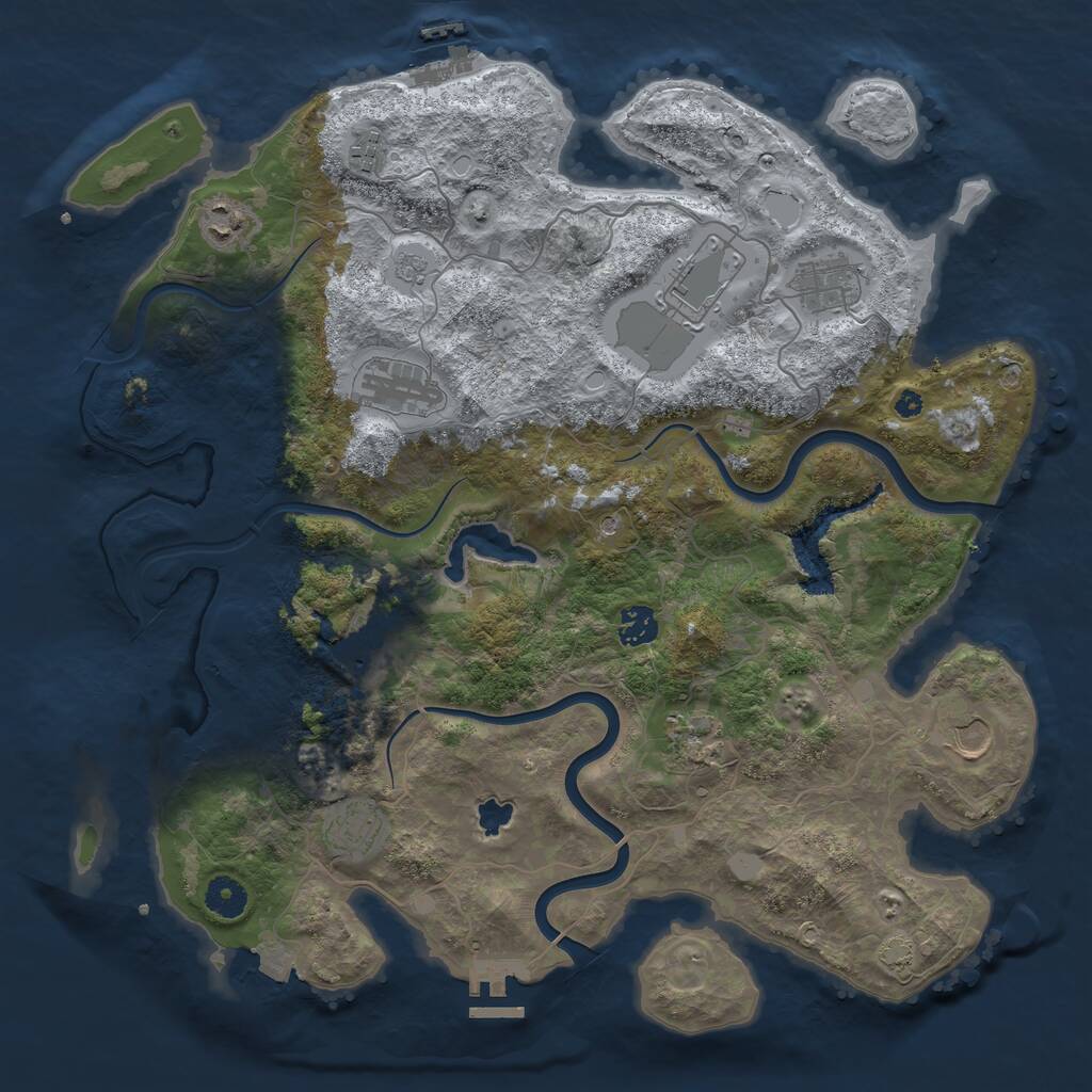 Rust Map: Procedural Map, Size: 4000, Seed: 554035361, 16 Monuments