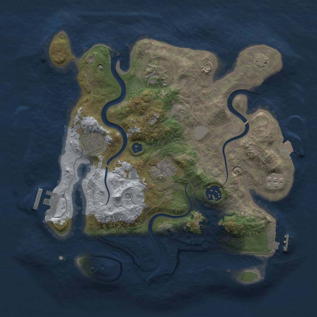 Rust Map: Procedural Map, Size: 3000, Seed: 567445, 10 Monuments