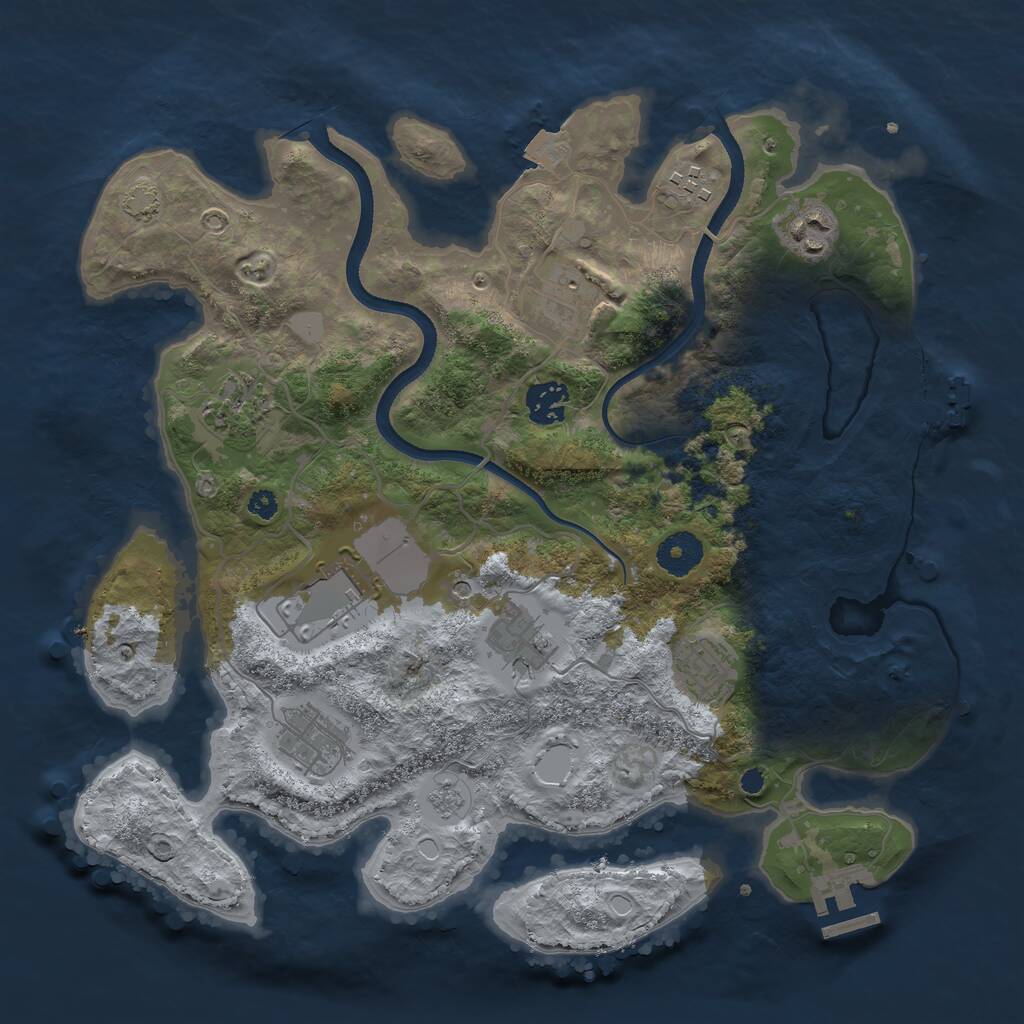 Rust Map: Procedural Map, Size: 3500, Seed: 480682282, 15 Monuments