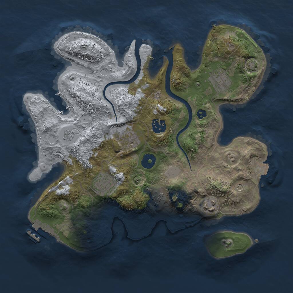 Rust Map: Procedural Map, Size: 3000, Seed: 16554, 11 Monuments