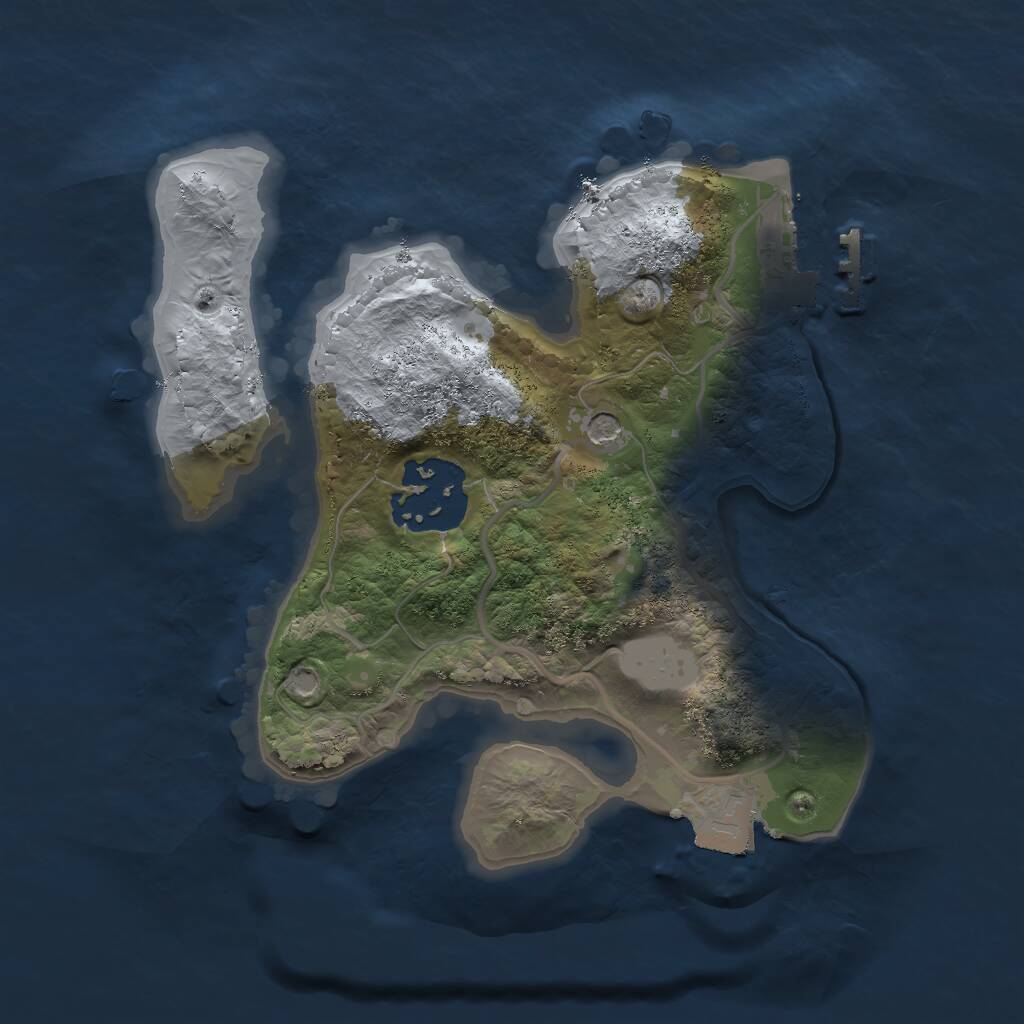 Rust Map: Procedural Map, Size: 2000, Seed: 6549753, 4 Monuments