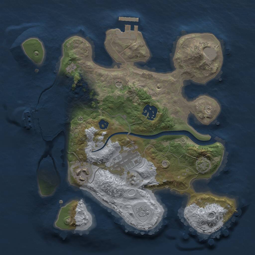 Rust Map: Procedural Map, Size: 2600, Seed: 41808, 9 Monuments
