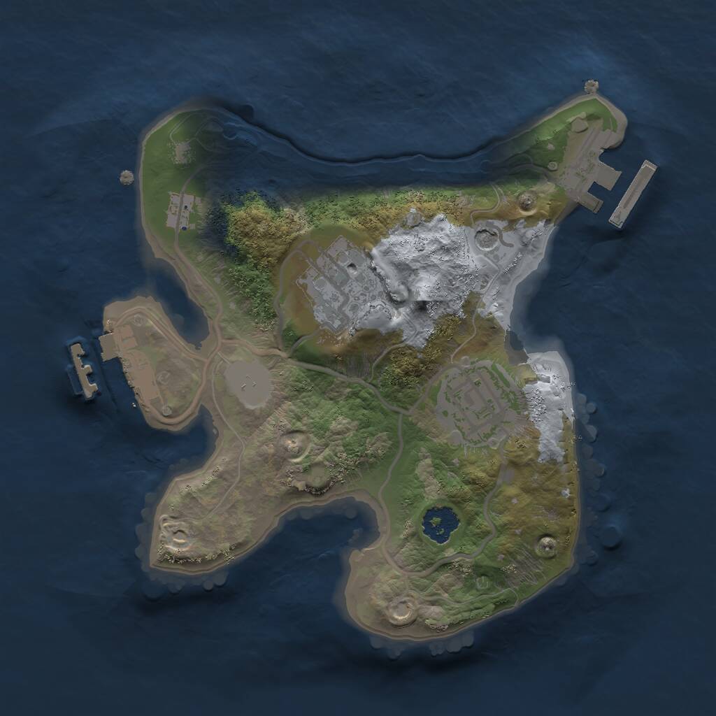 Rust Map: Procedural Map, Size: 2000, Seed: 954684207, 6 Monuments