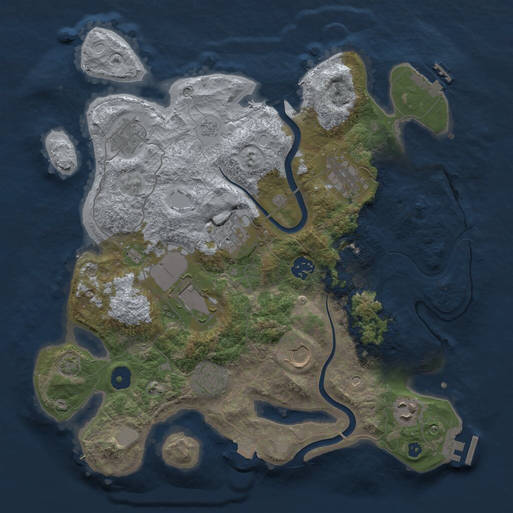 Rust Map: Procedural Map, Size: 3500, Seed: 10940, 15 Monuments