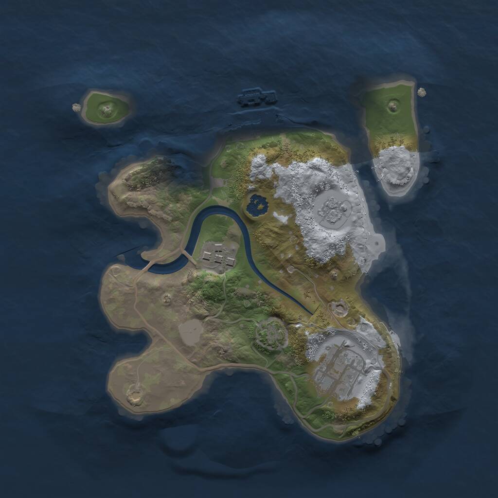 Rust Map: Procedural Map, Size: 2300, Seed: 574271390, 6 Monuments